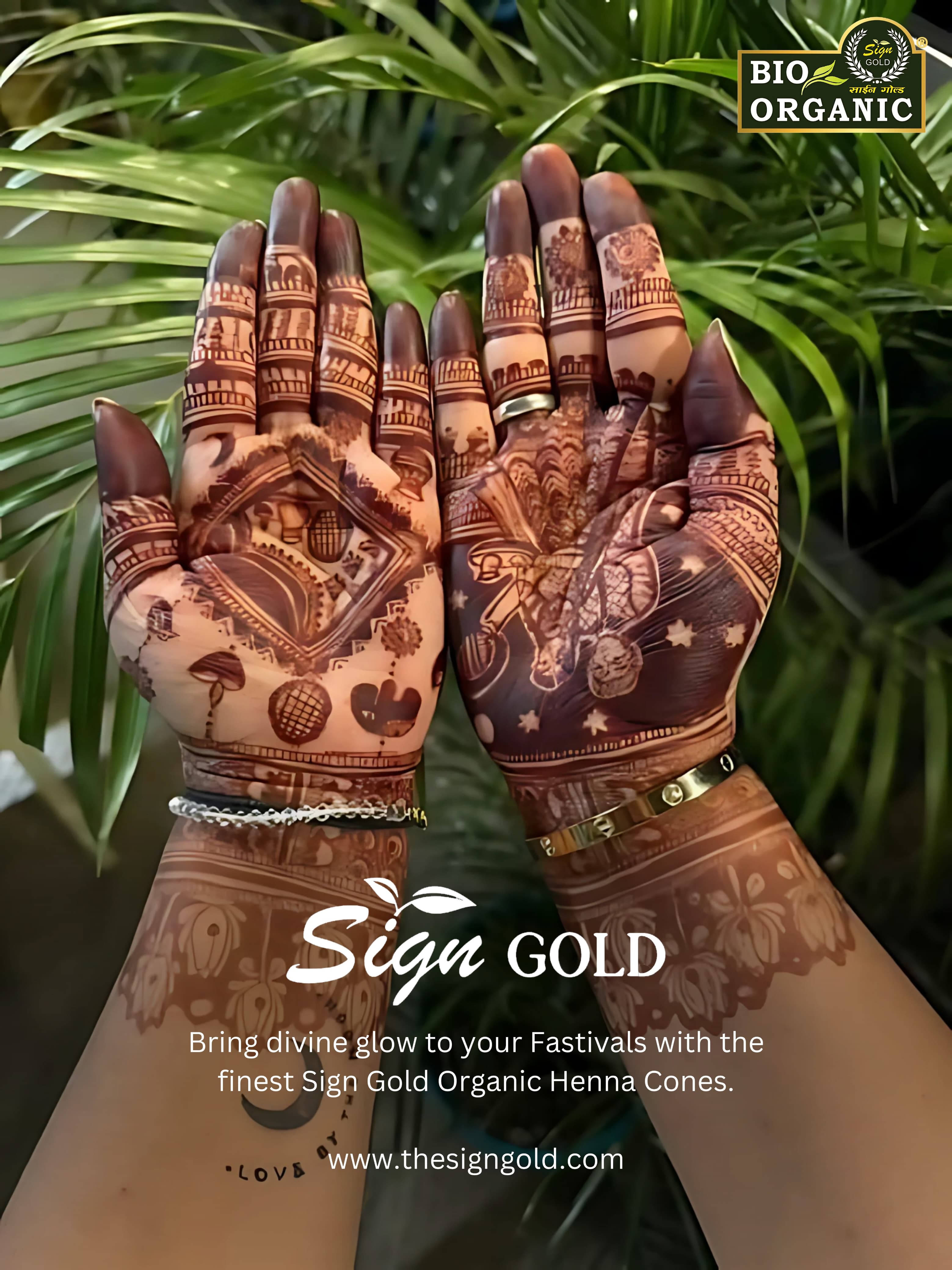 Sign Gold Mehandi cone