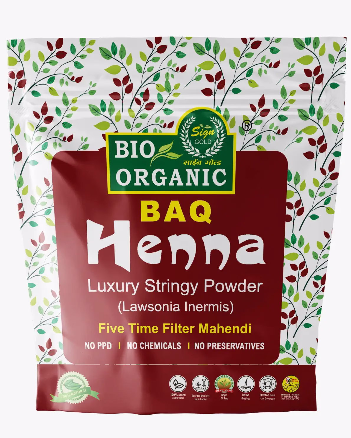 FFF Organic Mehandi Powder Body Art Quality (BAQ) 1kg - Image 1