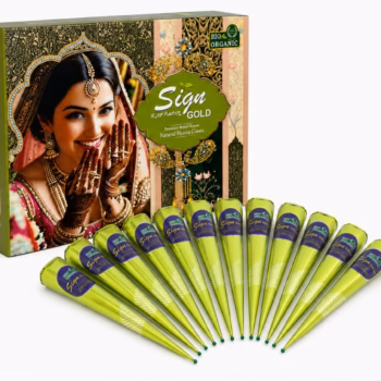 Sign Gold Mehendi Cones