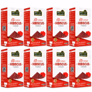 Sign Gold Bio Organic Hibiscus Powder for Hair – Natural Herbal Hair Care | Pack of 8 × 100 g
